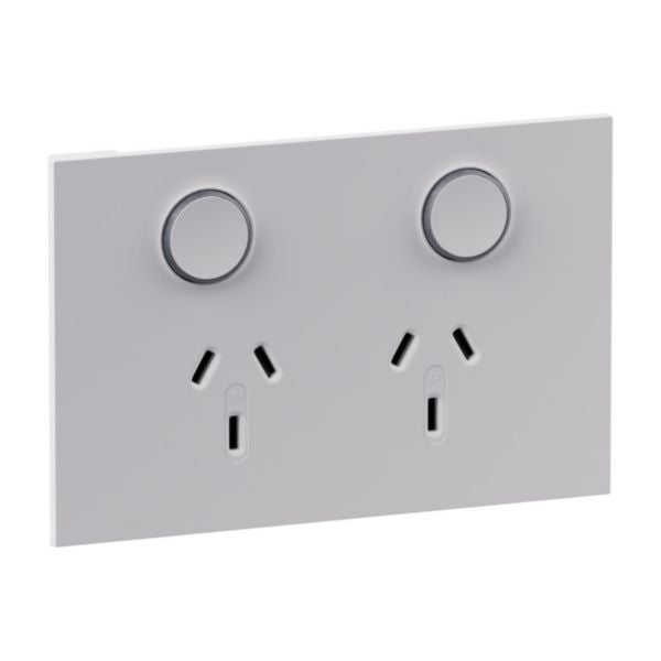 Legrand INSPYRA Double Powerpoint With Push Button Switches Mtte White