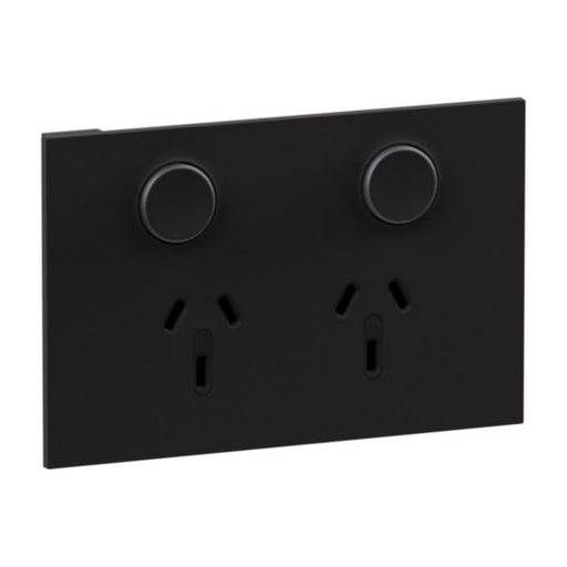 Legrand INSPYRA Double Powerpoint With Push Button Switches Matte Black