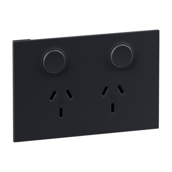 Legrand INSPYRA Double Powerpoint With Push Button Switches Matte Grey