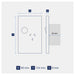 Legrand INSPYRA Single Vertical Powerpoint 10a Matte White dimensions