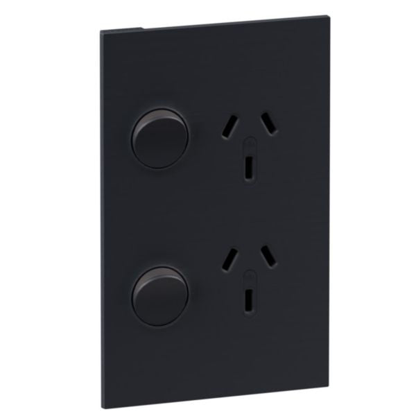 Legrand INSPYRA Double Vertical Powerpoint 10a Matte Grey