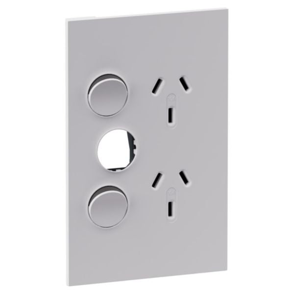 Legrand INSPYRA Double Vertical Powerpoint With Extra Switch