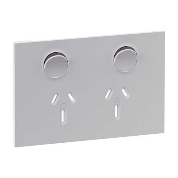 Legrand INSPYRA Double Powerpoint 15a Cover Plate Only Matte White