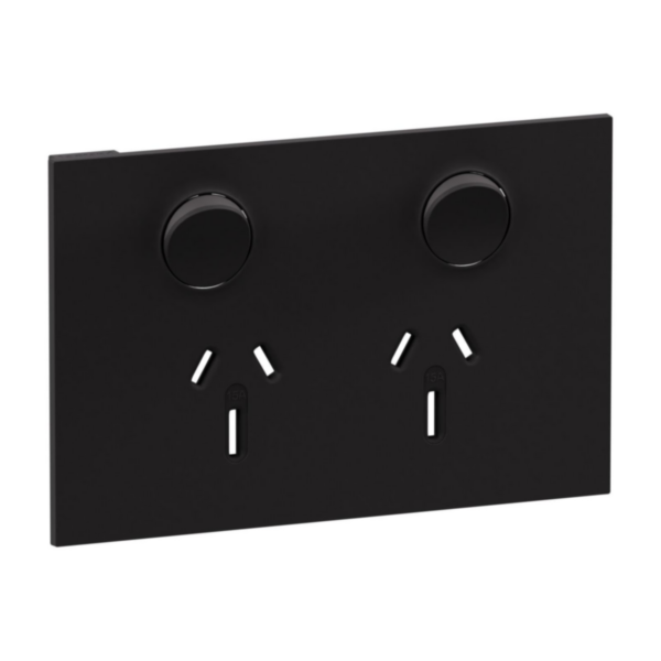Legrand INSPYRA Double Powerpoint 15a Cover Plate Only Matte Black