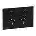 Legrand INSPYRA Double Powerpoint 15a Cover Plate Only Matte Black