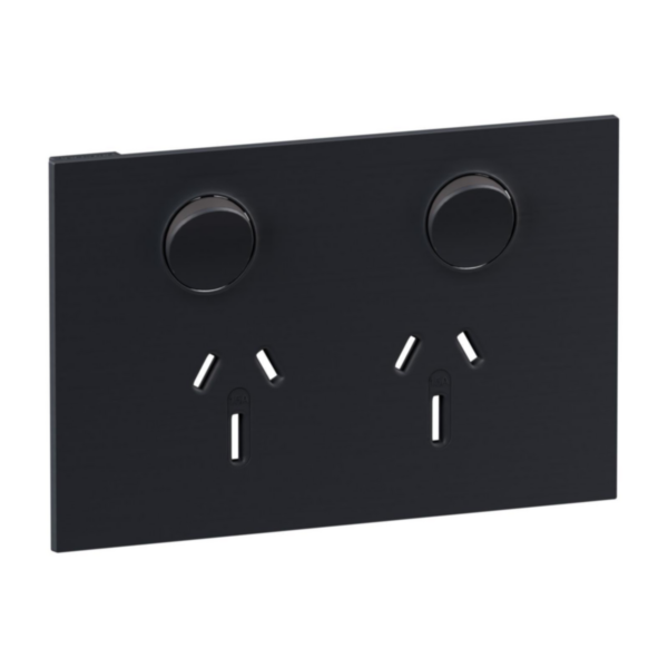Legrand INSPYRA Double Powerpoint 15a Cover Plate Only Matte Grey