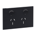 Legrand INSPYRA Double Powerpoint 15a Cover Plate Only Matte Grey