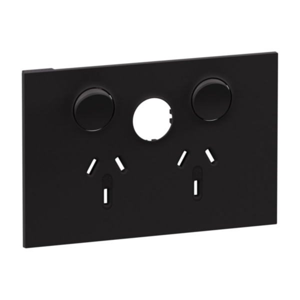Legrand INSPYRA Double Powerpoint With Extra Switch Cover Plate Only Matte Black