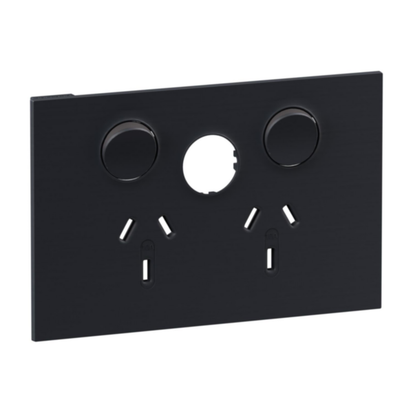 Legrand INSPYRA Double Powerpoint With Extra Switch Cover Plate Only Matte Grey