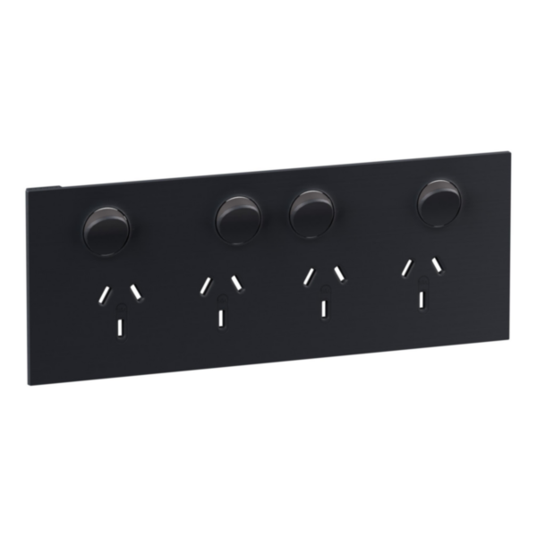 Legrand INSPYRA Quad Powerpoint Cover Plate 10a Matte Grey