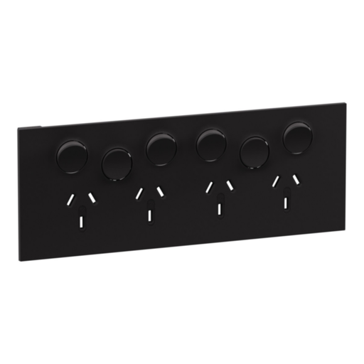 Legrand INSPYRA Quad Powerpoint Cover Plate With 2 Extra Switches Matte Black