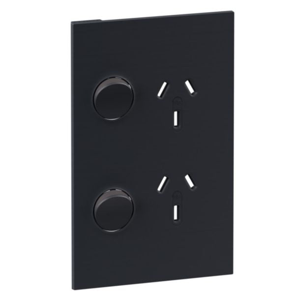 Legrand INSPYRA Double Vertical Powerpoint Cover Plate 10a Matte Grey