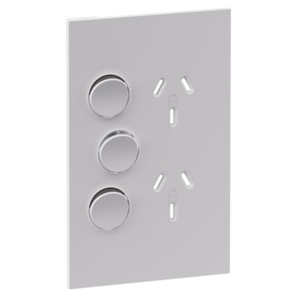 Legrand INSPYRA Single Vertical Powerpoint Cover Plate With Extra Switch Matte White