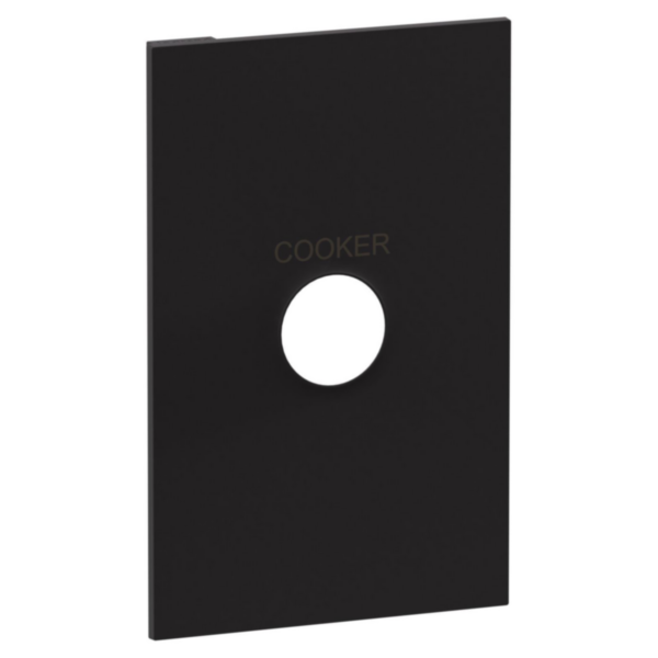 Legrand INSPYRA Double Pole 40A Cooker Engraved Switch Coverplate Matte Black
