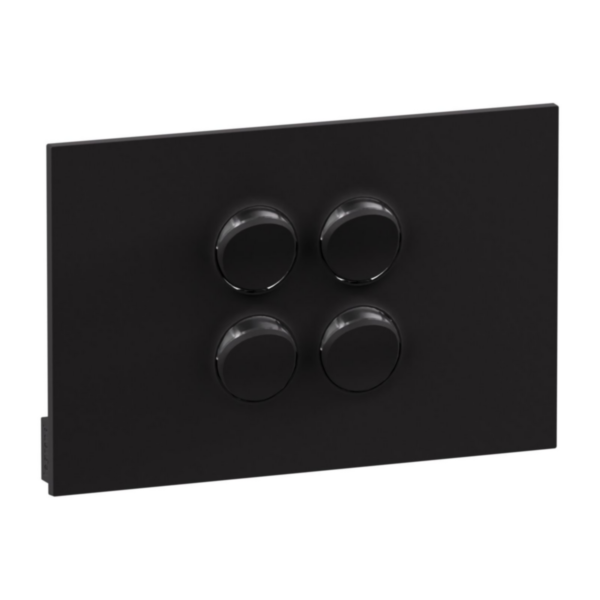 Legrand INSPYRA 4 Gang Grid & Plate Assembly Matte Black