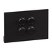 Legrand INSPYRA 4 Gang Grid & Plate Assembly Matte Black
