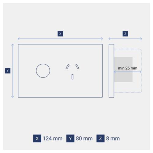 Legrand INSPYRA With Netatmo Single Powerpoint Dimensions 