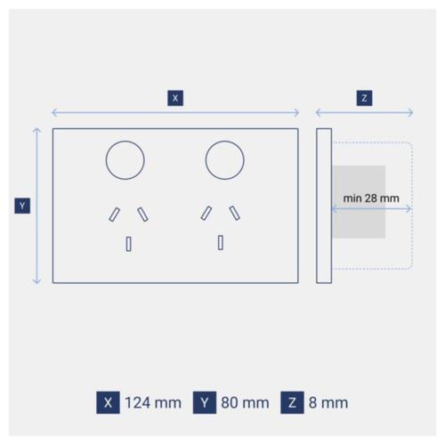 Legrand INSPYRA With Netatmo Double Powerpoint Dimensions