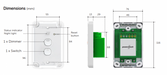 Powermesh Multi Dimmer Switch 2 Button 1 Dimmer 1 Relay 10A Max Per Plate 230V