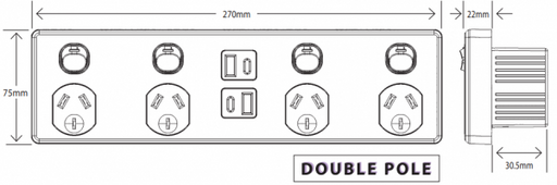 Puma Fully Integrated Quad Powerpoint With 4 USB Ports A+C