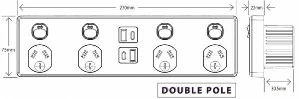 Puma Fully Integrated Quad Powerpoint With 4 USB Ports A+C