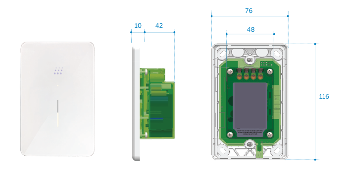 Zimi Senoa AC Fan Controller With Light Switch dimensions