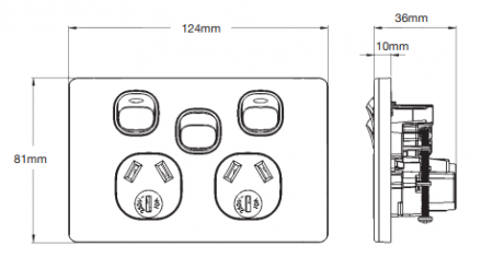 Senoa simple powerpoint with extra switch dimensions