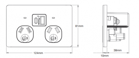 Senoa Simple USB Powerpoint dimensions