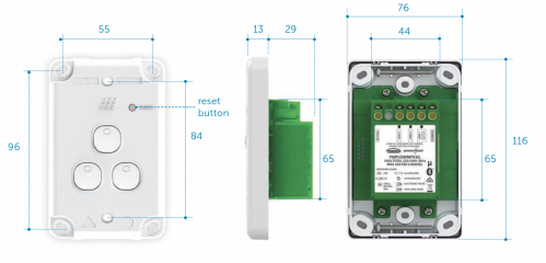 Powermesh 3 Button Multi Purpose Switch Vertical