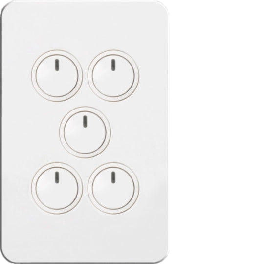 Hager Silhouette 5 Gang Electronic Switch