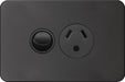 Hager Silhouette Single Powerpoint With Round Earth Pin Matt Black