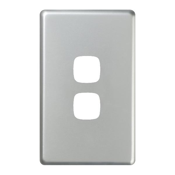 HPM Excel cover 2 gang switch matt silver