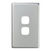HPM Excel cover 2 gang switch matt silver