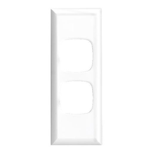 HPM Excel 2 Gang Architrave Switch Cover Plate white