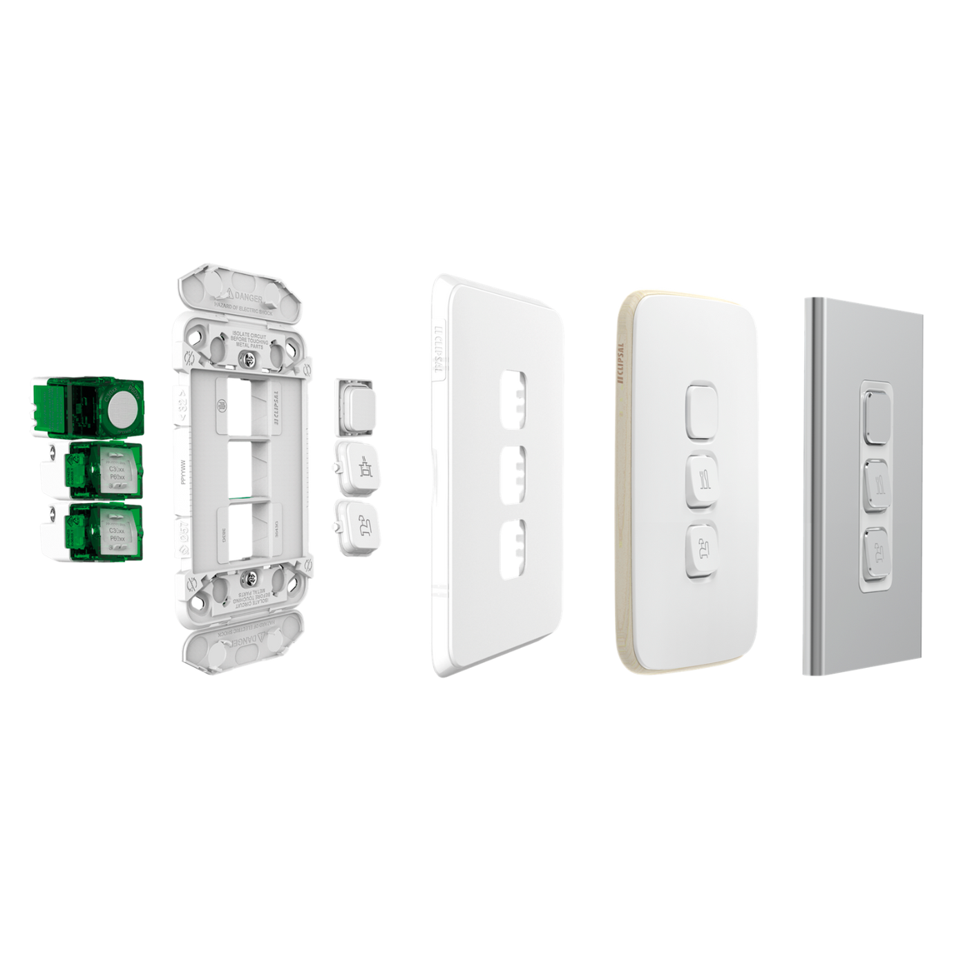 Clipsal Wiser Zigbee Smart Switch 2AX Iconic — Powerpoints and Switches