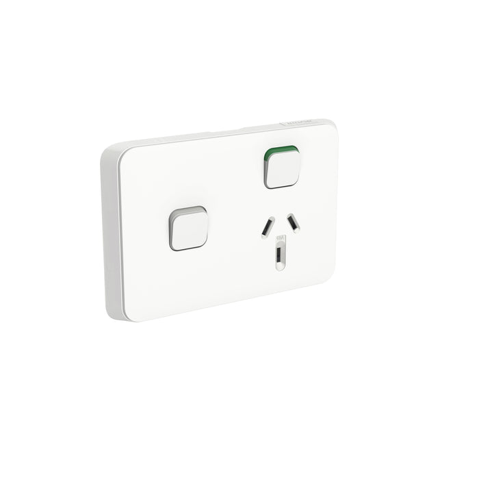 Clipsal Iconic Single Powerpoint With Extra Switch Cover Plate Only vivid white