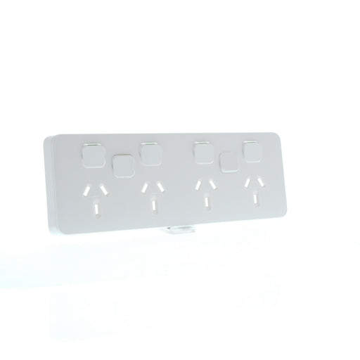 Clipsal Iconic Quad Powerpoint With 2 Extra Switches Cover Plate Only Extra White