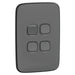 Clipsal Iconic Essence 4 Gang Complete Switch Ash Grey
