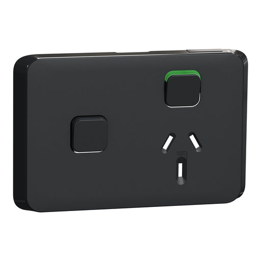 Clipsal Iconic Single Powerpoint With Extra Switch Cover Plate Only Extra black