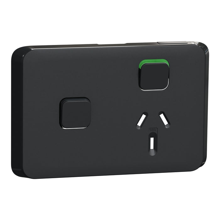 Clipsal Iconic Single Powerpoint With Extra Switch Cover Plate Only Extra black