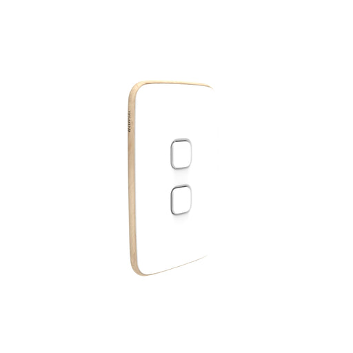 Clipsal Iconic Essence 2 Gang Cover Plate Only Artic White
