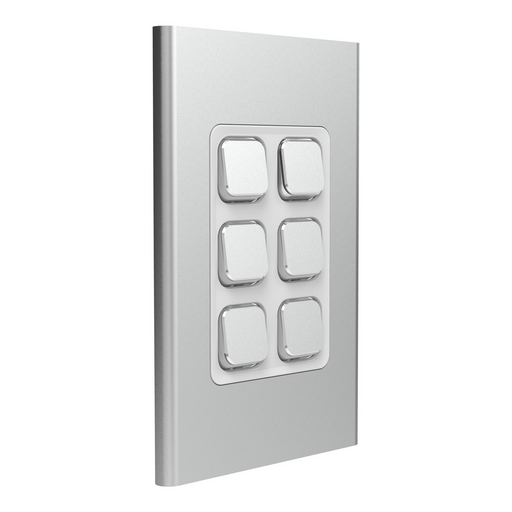 clipsal s3046c sv 6 gang switch plate skin only silver