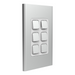 clipsal s3046c sv 6 gang switch plate skin only silver