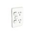 Clipsal Iconic Vertical Double Powerpoint With Extra Switch Cover Plate Only Vivid White