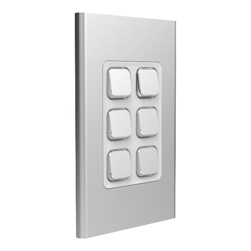clipsal s3046c sv 6 gang switch plate skin only silver