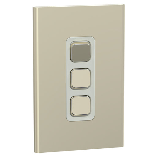 Clipsal Iconic Styl 3 Gang Complete Switch Crowne