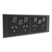 Clipsal Iconic Styl Quad Powerpoint With 2 Extra Switches Cover Plate Shadow Silver