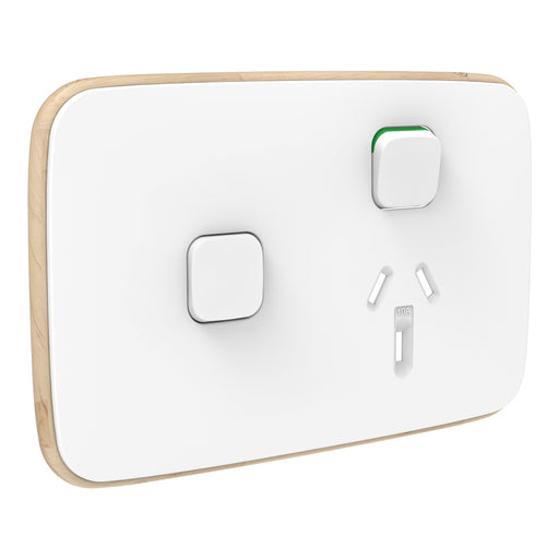 Clipsal Iconic Essence Single Powerpoint With Extra Switch Cover Plate Only Artic White