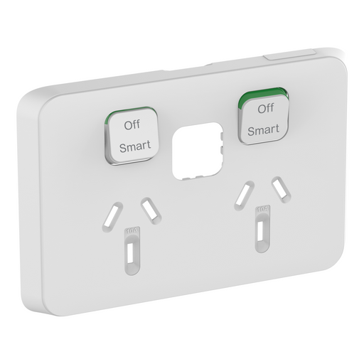 Clipsal Iconic Wiser Double Powerpoint Cover Plate Only Vivid White