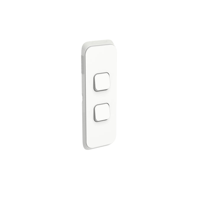 Clipsal Iconic 2 Gang Architrave Cover Plate Only Vivid White